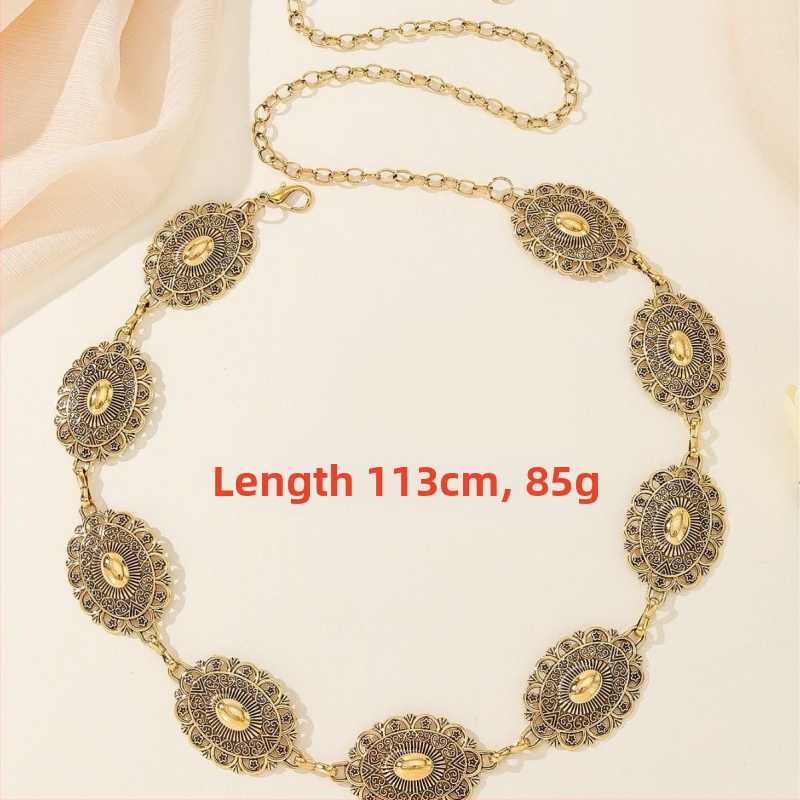 Modes retro metāla vidukļa ķēde sievietēm, augstas klases dekoratīvs aksesuārs svārkiem, daudzpusīga tauriņa vidukļa virve, etniskā stila Eiropas un Amerikas josta