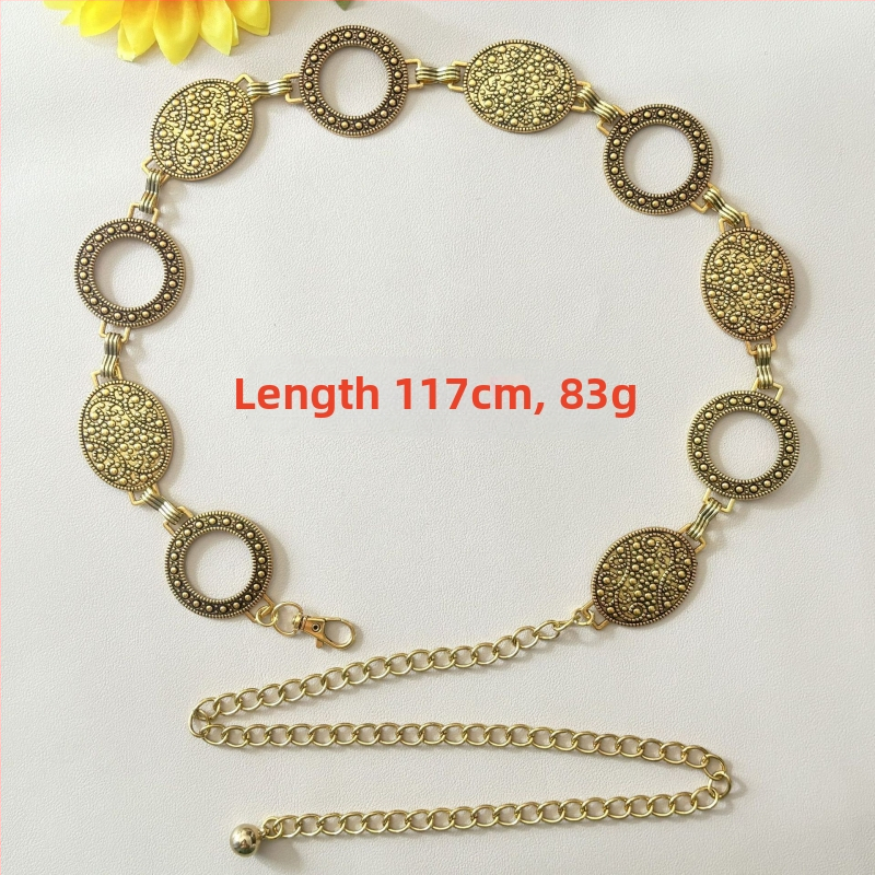 Modes retro metāla vidukļa ķēde sievietēm, augstas klases dekoratīvs aksesuārs svārkiem, daudzpusīga tauriņa vidukļa virve, etniskā stila Eiropas un Amerikas josta