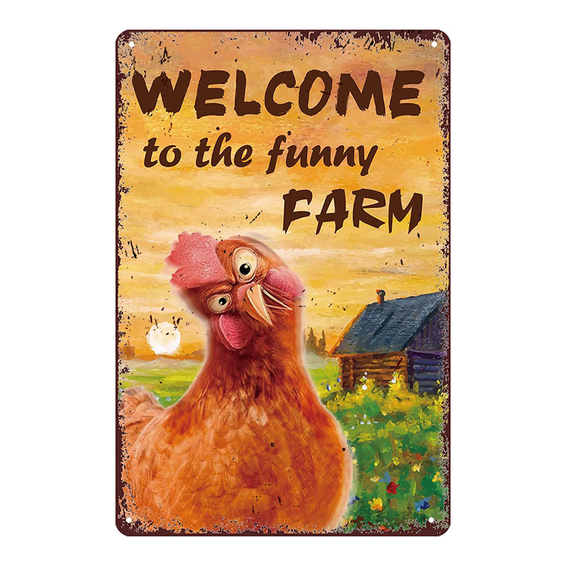 Трансграничен горещо продаван интересен знак за петел, ретро селска къща, петел, американски железен художник, домашен плакат, декорация на ресторант, живопис