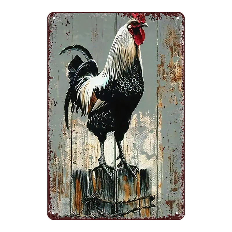 Трансграничен горещо продаван интересен знак за петел, ретро селска къща, петел, американски железен художник, домашен плакат, декорация на ресторант, живопис