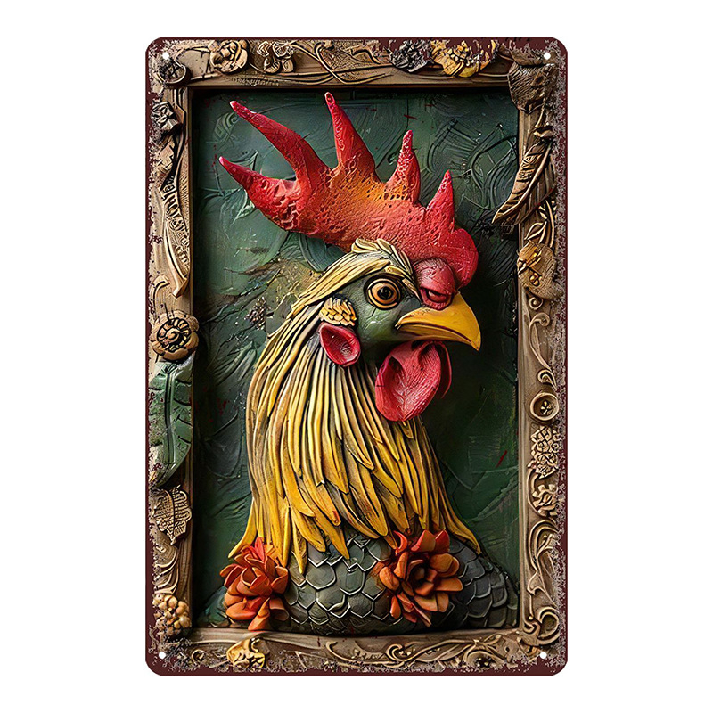 Трансграничен горещо продаван интересен знак за петел, ретро селска къща, петел, американски железен художник, домашен плакат, декорация на ресторант, живопис