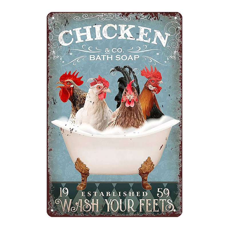 Трансграничен горещо продаван интересен знак за петел, ретро селска къща, петел, американски железен художник, домашен плакат, декорация на ресторант, живопис