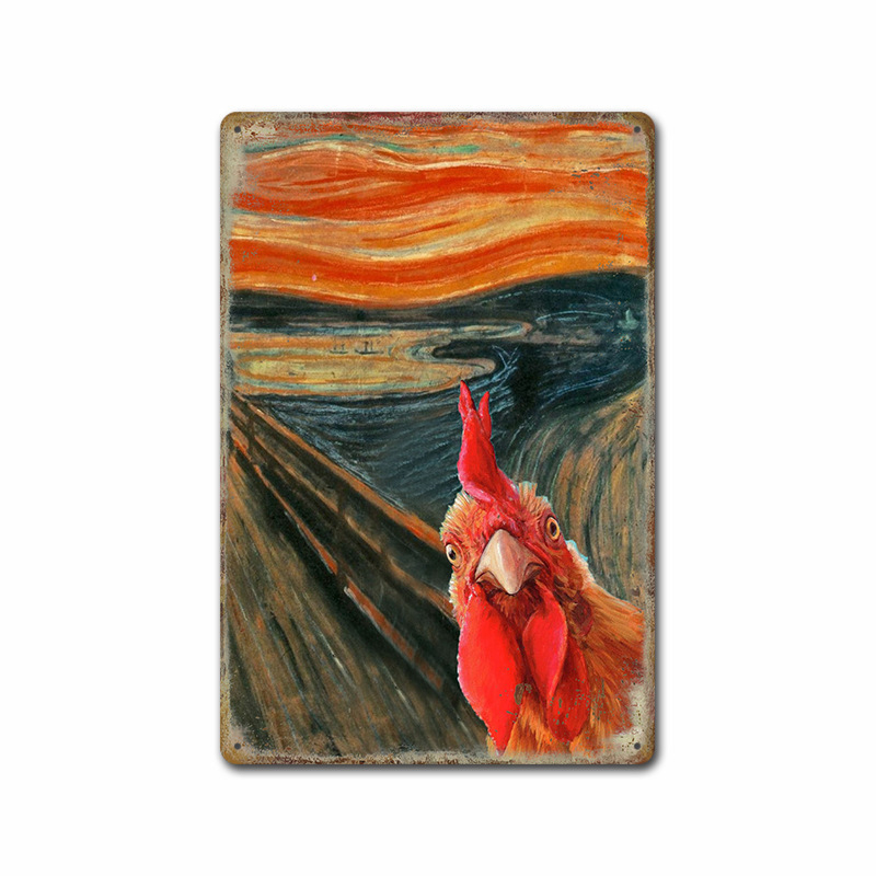 Трансграничен горещо продаван интересен знак за петел, ретро селска къща, петел, американски железен художник, домашен плакат, декорация на ресторант, живопис