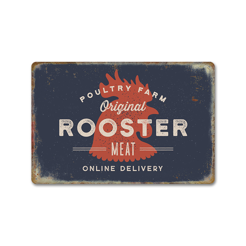 Трансграничен горещо продаван интересен знак за петел, ретро селска къща, петел, американски железен художник, домашен плакат, декорация на ресторант, живопис