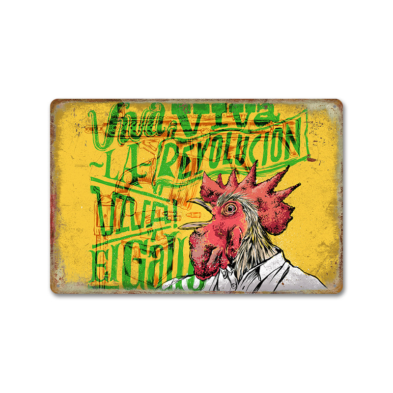 Трансграничен горещо продаван интересен знак за петел, ретро селска къща, петел, американски железен художник, домашен плакат, декорация на ресторант, живопис