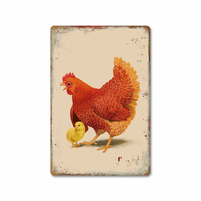 Трансграничен горещо продаван интересен знак за петел, ретро селска къща, петел, американски железен художник, домашен плакат, декорация на ресторант, живопис