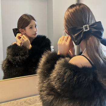 Masni hajtű új fekete szövet fejdísz rugós csat francia luxus fejcsat ékszer hajcsat