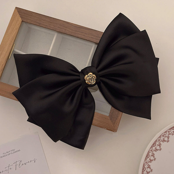 Masni hajtű új fekete szövet fejdísz rugós csat francia luxus fejcsat ékszer hajcsat