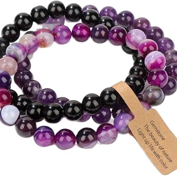 Užsienio prekyba, tarpvalstybinės Europos ir Amerikos natūralaus akmens viduramžių apyrankės, nišinės retro egzotiškos nacionalinio stiliaus apyrankės, elastinės apyrankės, 3 dalių rinkinys