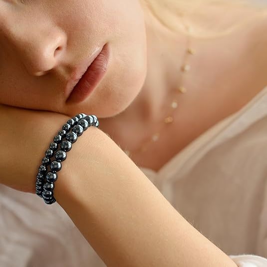 Užsienio prekyba, tarpvalstybinės Europos ir Amerikos natūralaus akmens viduramžių apyrankės, nišinės retro egzotiškos nacionalinio stiliaus apyrankės, elastinės apyrankės, 3 dalių rinkinys