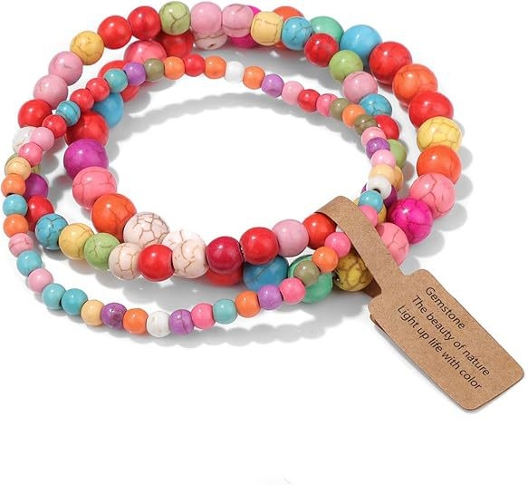 Užsienio prekyba, tarpvalstybinės Europos ir Amerikos natūralaus akmens viduramžių apyrankės, nišinės retro egzotiškos nacionalinio stiliaus apyrankės, elastinės apyrankės, 3 dalių rinkinys