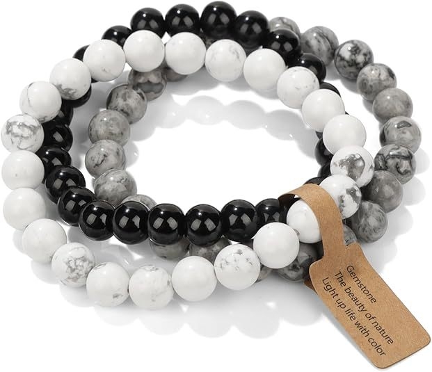 Užsienio prekyba, tarpvalstybinės Europos ir Amerikos natūralaus akmens viduramžių apyrankės, nišinės retro egzotiškos nacionalinio stiliaus apyrankės, elastinės apyrankės, 3 dalių rinkinys