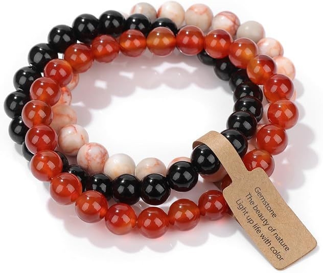 Užsienio prekyba, tarpvalstybinės Europos ir Amerikos natūralaus akmens viduramžių apyrankės, nišinės retro egzotiškos nacionalinio stiliaus apyrankės, elastinės apyrankės, 3 dalių rinkinys