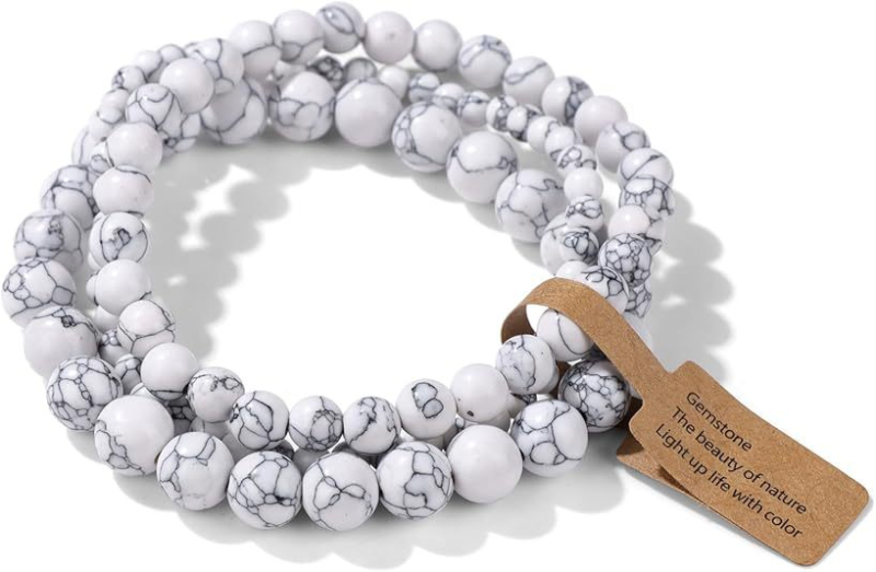 Užsienio prekyba, tarpvalstybinės Europos ir Amerikos natūralaus akmens viduramžių apyrankės, nišinės retro egzotiškos nacionalinio stiliaus apyrankės, elastinės apyrankės, 3 dalių rinkinys