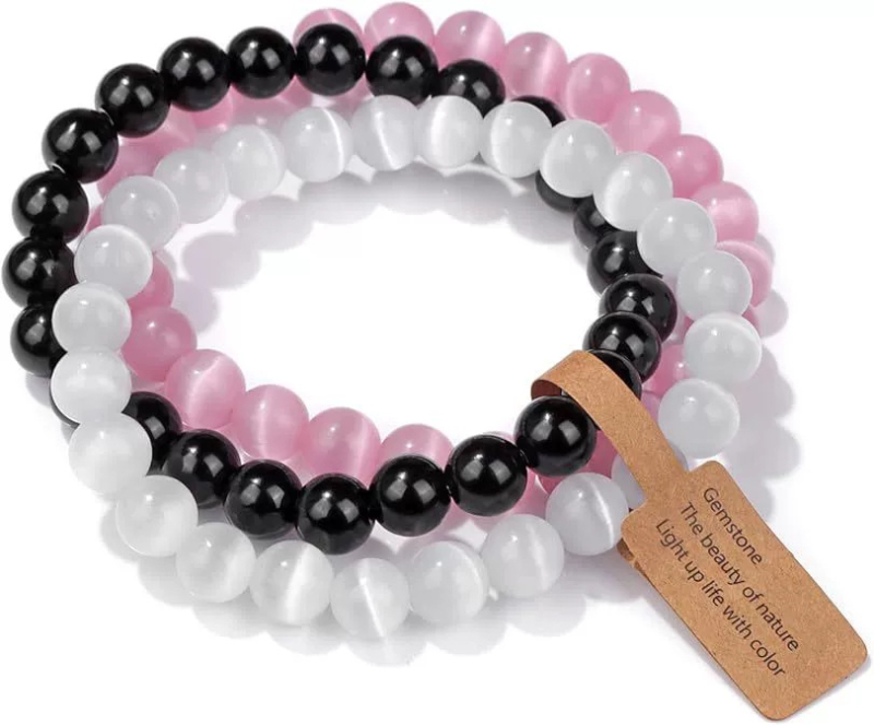 Užsienio prekyba, tarpvalstybinės Europos ir Amerikos natūralaus akmens viduramžių apyrankės, nišinės retro egzotiškos nacionalinio stiliaus apyrankės, elastinės apyrankės, 3 dalių rinkinys