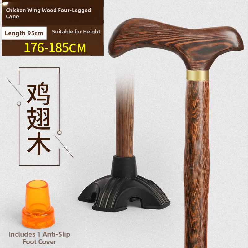 Патерици за възрастни хора, Неплъзгащи се, Леки, от масивна дървесина, Патерици против падане за възрастни хора, Специални четирикраки патерици с електрическо подпомагане за жени