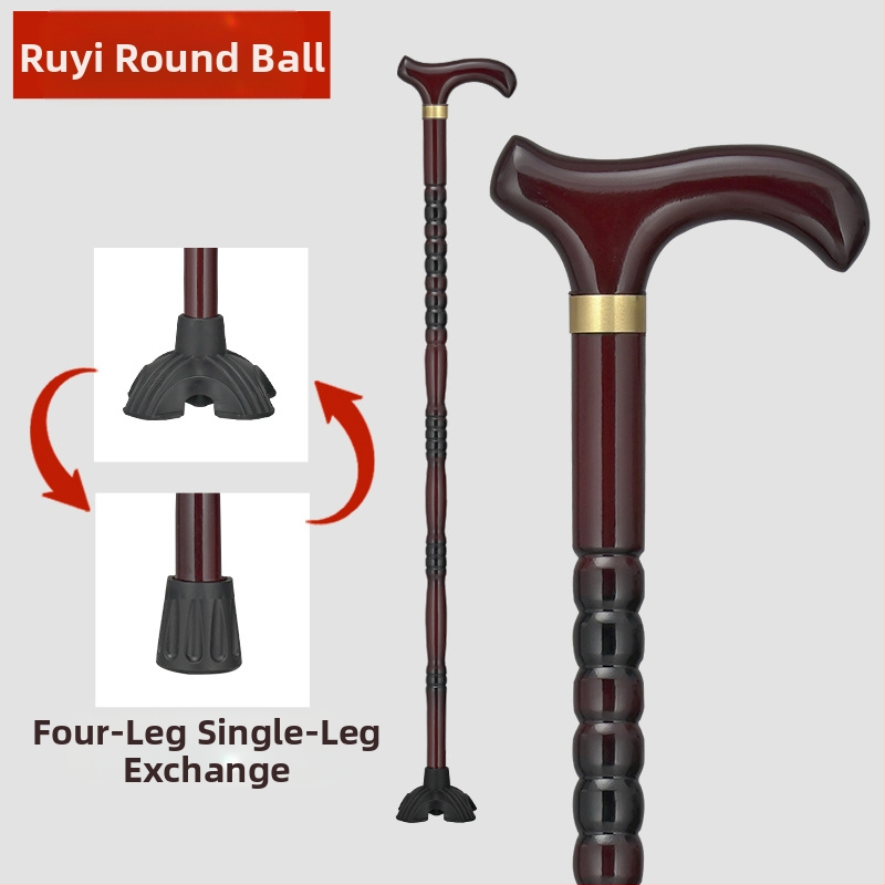 Патерици за възрастни хора, Неплъзгащи се, Леки, от масивна дървесина, Патерици против падане за възрастни хора, Специални четирикраки патерици с електрическо подпомагане за жени