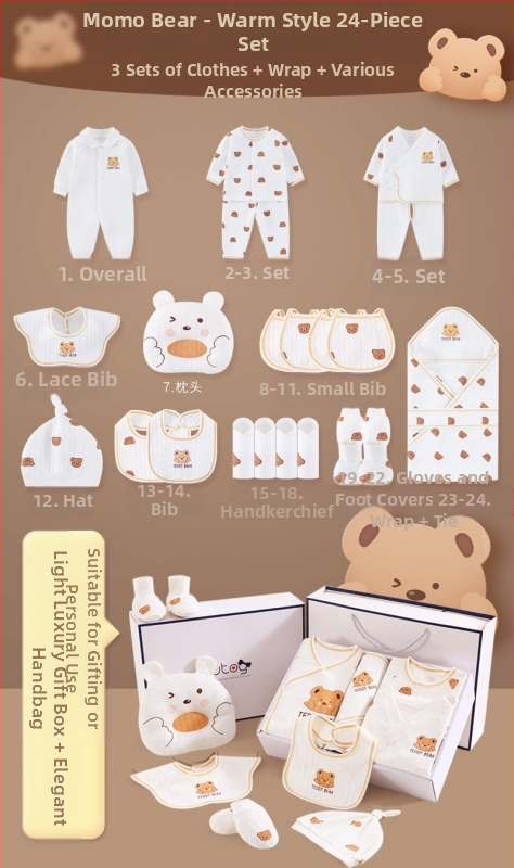 Dāvanu kaste mazulim Jaundzimušā apģērbs Ziemas kokvilnas apģērba komplekts Mazuļa dzimšanas tikšanās dāvana Jaundzimušā pilnmēness dāvana