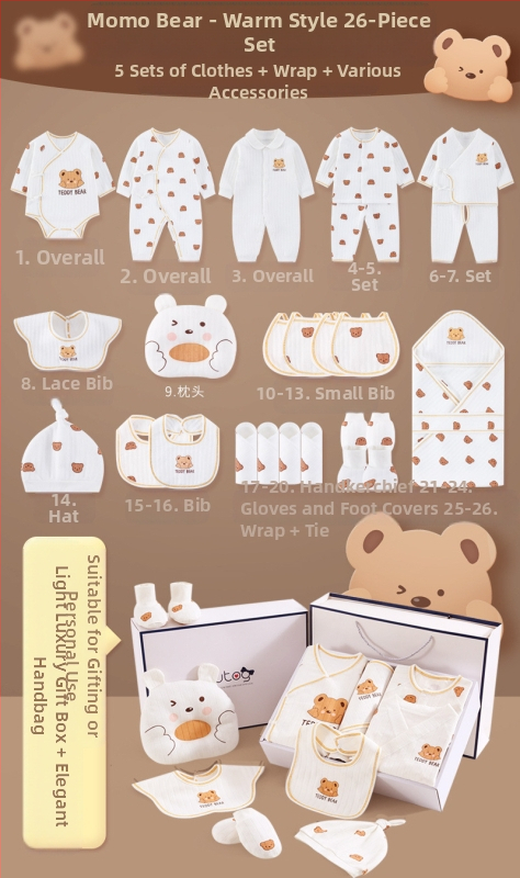 Dāvanu kaste mazulim Jaundzimušā apģērbs Ziemas kokvilnas apģērba komplekts Mazuļa dzimšanas tikšanās dāvana Jaundzimušā pilnmēness dāvana