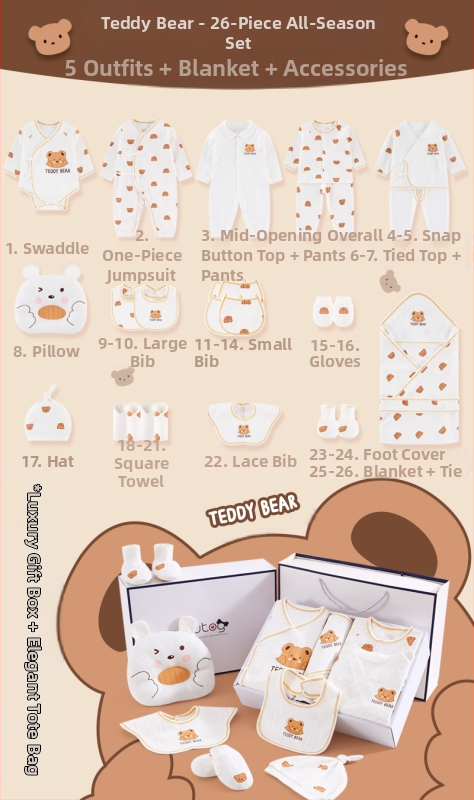 Dāvanu kaste mazulim Jaundzimušā apģērbs Ziemas kokvilnas apģērba komplekts Mazuļa dzimšanas tikšanās dāvana Jaundzimušā pilnmēness dāvana