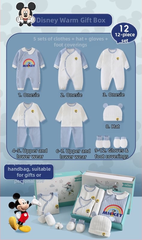 Dāvanu kaste mazulim Jaundzimušā apģērbs Ziemas kokvilnas apģērba komplekts Mazuļa dzimšanas tikšanās dāvana Jaundzimušā pilnmēness dāvana