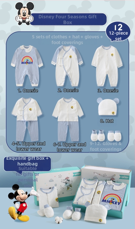 Dāvanu kaste mazulim Jaundzimušā apģērbs Ziemas kokvilnas apģērba komplekts Mazuļa dzimšanas tikšanās dāvana Jaundzimušā pilnmēness dāvana