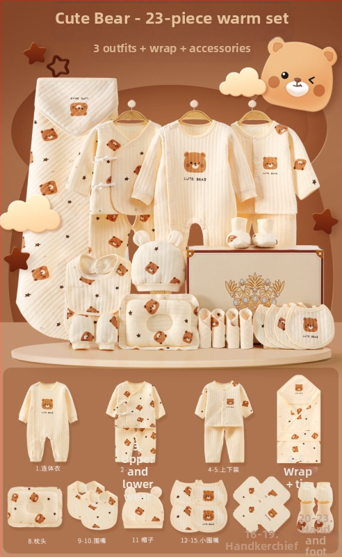 Dāvanu kaste mazulim Jaundzimušā apģērbs Ziemas kokvilnas apģērba komplekts Mazuļa dzimšanas tikšanās dāvana Jaundzimušā pilnmēness dāvana