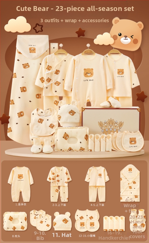 Dāvanu kaste mazulim Jaundzimušā apģērbs Ziemas kokvilnas apģērba komplekts Mazuļa dzimšanas tikšanās dāvana Jaundzimušā pilnmēness dāvana