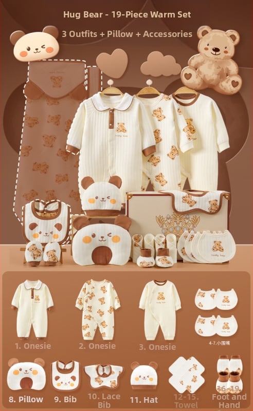 Dāvanu kaste mazulim Jaundzimušā apģērbs Ziemas kokvilnas apģērba komplekts Mazuļa dzimšanas tikšanās dāvana Jaundzimušā pilnmēness dāvana