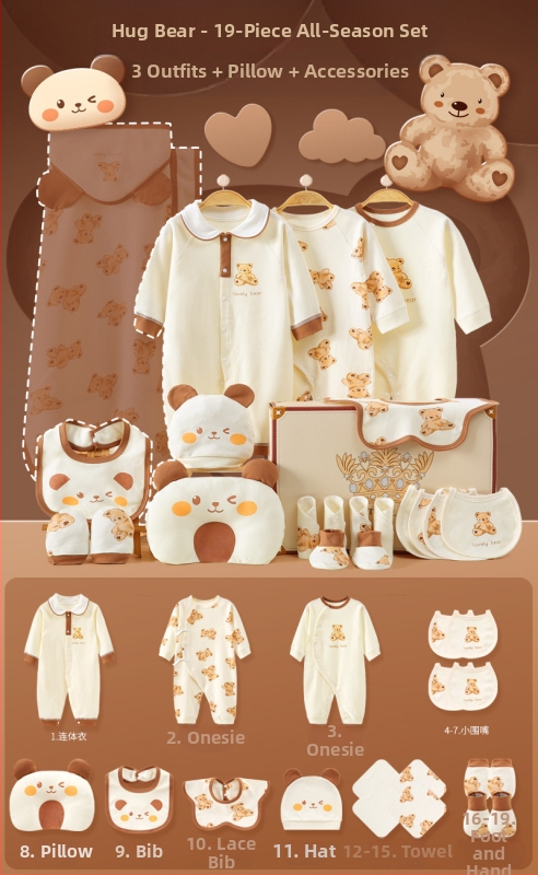 Dāvanu kaste mazulim Jaundzimušā apģērbs Ziemas kokvilnas apģērba komplekts Mazuļa dzimšanas tikšanās dāvana Jaundzimušā pilnmēness dāvana