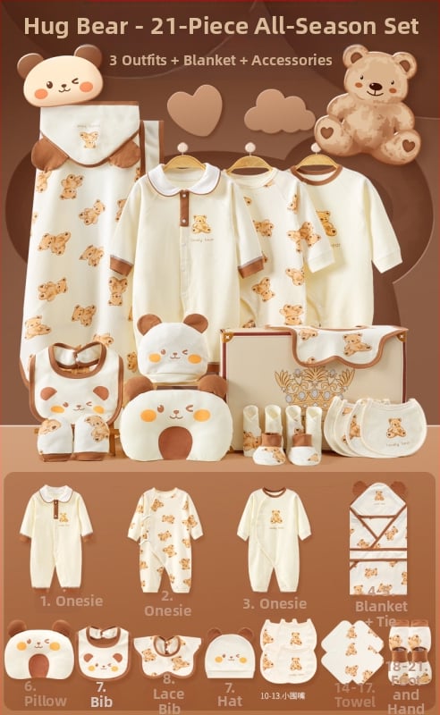 Dāvanu kaste mazulim Jaundzimušā apģērbs Ziemas kokvilnas apģērba komplekts Mazuļa dzimšanas tikšanās dāvana Jaundzimušā pilnmēness dāvana