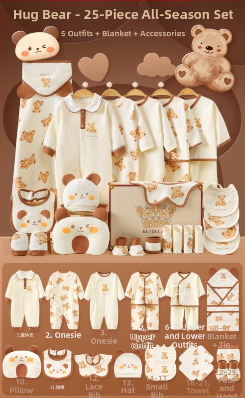 Dāvanu kaste mazulim Jaundzimušā apģērbs Ziemas kokvilnas apģērba komplekts Mazuļa dzimšanas tikšanās dāvana Jaundzimušā pilnmēness dāvana