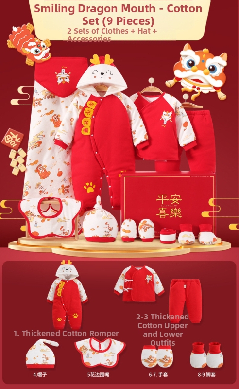 Dāvanu kaste mazulim Jaundzimušā apģērbs Ziemas kokvilnas apģērba komplekts Mazuļa dzimšanas tikšanās dāvana Jaundzimušā pilnmēness dāvana