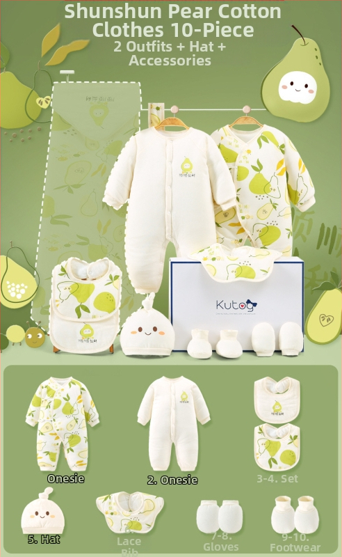 Dāvanu kaste mazulim Jaundzimušā apģērbs Ziemas kokvilnas apģērba komplekts Mazuļa dzimšanas tikšanās dāvana Jaundzimušā pilnmēness dāvana