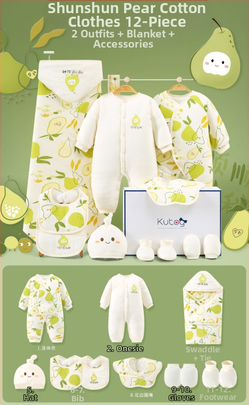 Dāvanu kaste mazulim Jaundzimušā apģērbs Ziemas kokvilnas apģērba komplekts Mazuļa dzimšanas tikšanās dāvana Jaundzimušā pilnmēness dāvana