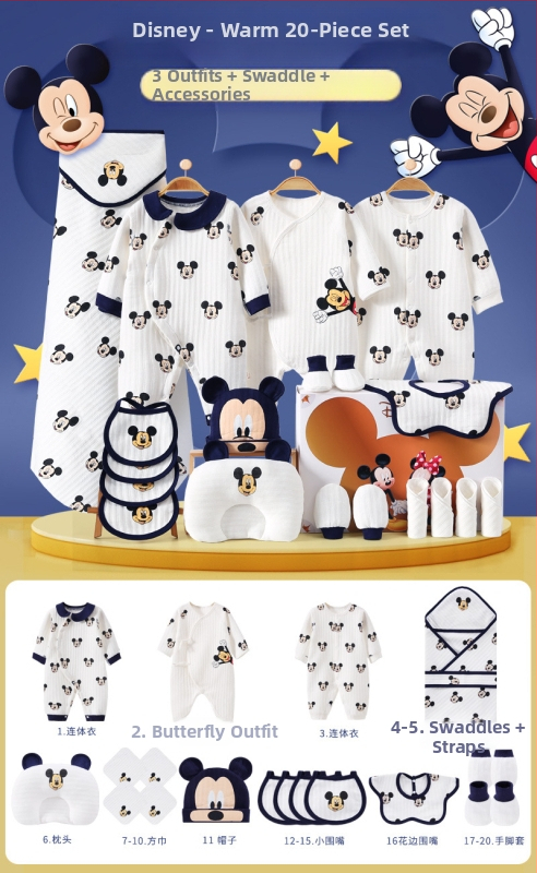 Dāvanu kaste mazulim Jaundzimušā apģērbs Ziemas kokvilnas apģērba komplekts Mazuļa dzimšanas tikšanās dāvana Jaundzimušā pilnmēness dāvana