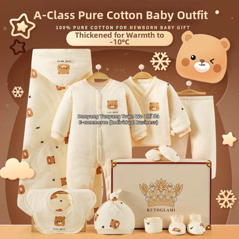 Κουτί δώρου για μωρά Ρούχα για νεογέννητα Χειμερινά ρούχα από βαμβάκι Κοστούμι για μωρά Δώρο γέννησης Συνάντησης Δώρο για νεογέννητα Πανσέληνος