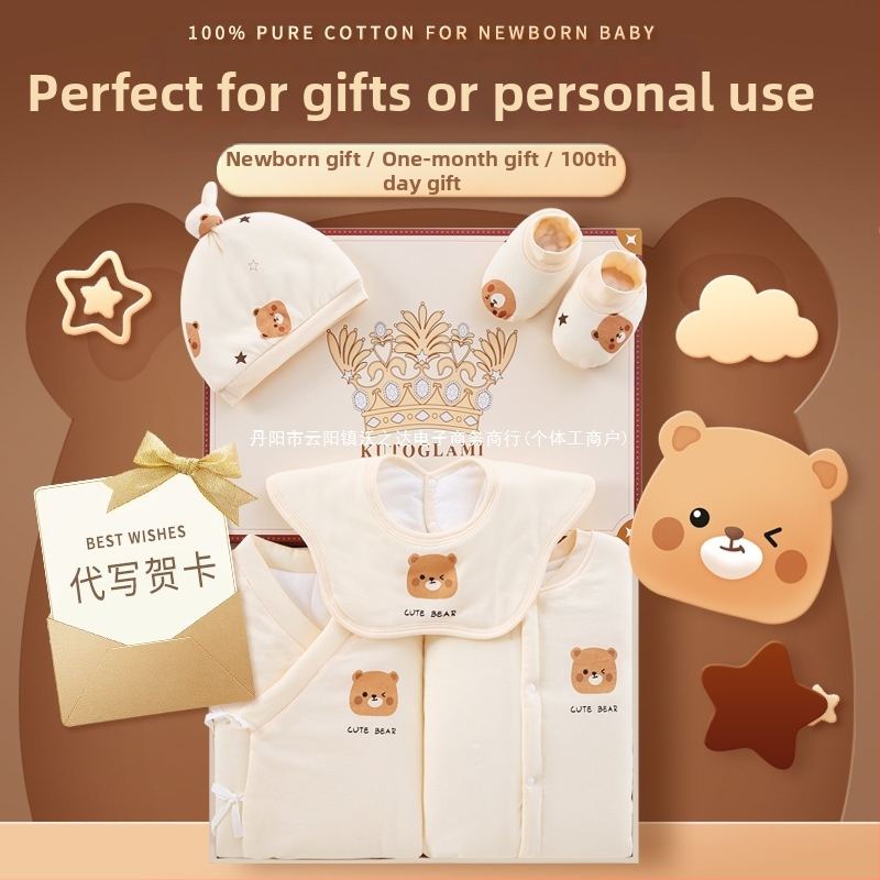 Dāvanu kaste mazulim Jaundzimušā apģērbs Ziemas kokvilnas apģērba komplekts Mazuļa dzimšanas tikšanās dāvana Jaundzimušā pilnmēness dāvana
