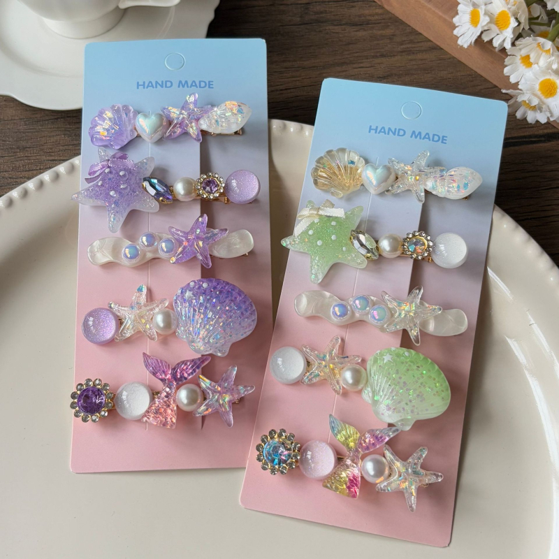 Υπερόμορφη και ευέλικτη φουρκέτα με κέλυφος αστερία, χαριτωμένο κλιπ μαλλιών, κλιπ για φράντζα στο μέτωπο, πλαϊνό κλιπ, αξεσουάρ μαλλιών για φουρκέτα δίπλα στη θάλασσα