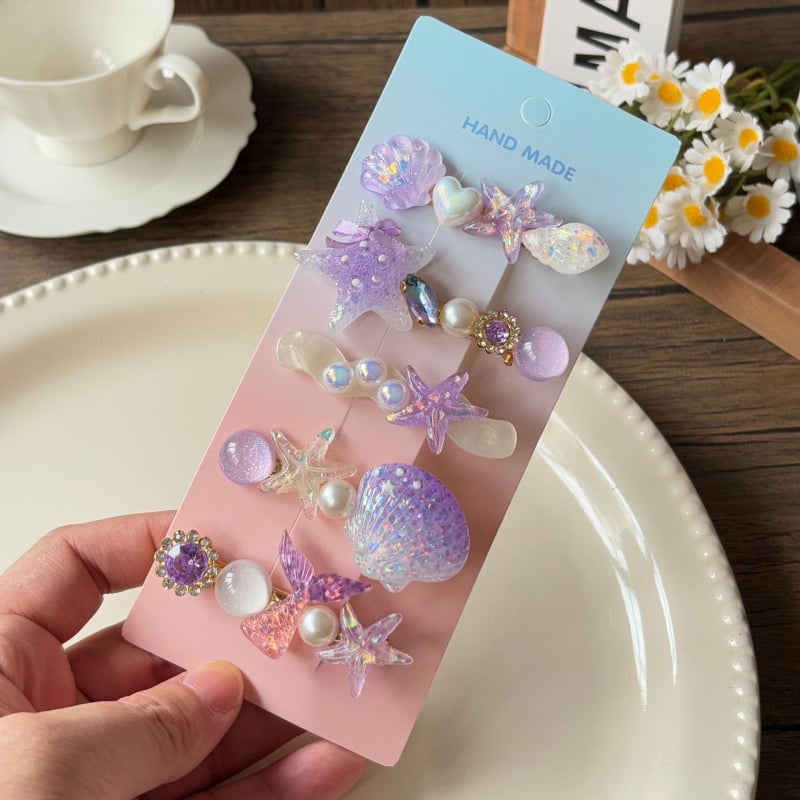 Υπερόμορφη και ευέλικτη φουρκέτα με κέλυφος αστερία, χαριτωμένο κλιπ μαλλιών, κλιπ για φράντζα στο μέτωπο, πλαϊνό κλιπ, αξεσουάρ μαλλιών για φουρκέτα δίπλα στη θάλασσα