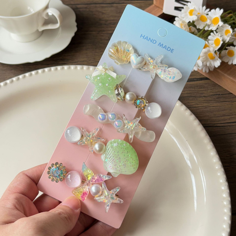 Υπερόμορφη και ευέλικτη φουρκέτα με κέλυφος αστερία, χαριτωμένο κλιπ μαλλιών, κλιπ για φράντζα στο μέτωπο, πλαϊνό κλιπ, αξεσουάρ μαλλιών για φουρκέτα δίπλα στη θάλασσα