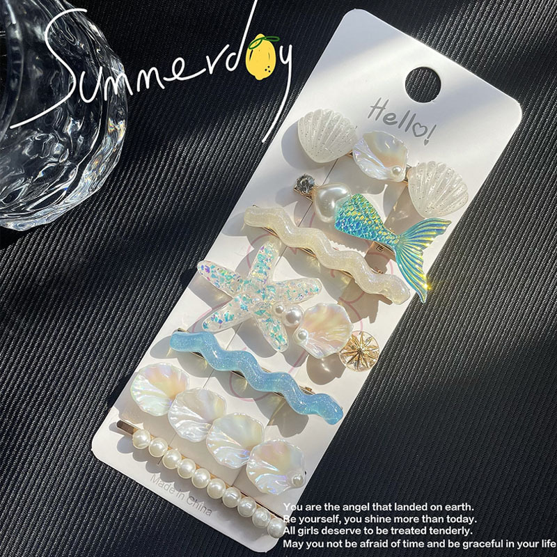 Υπερόμορφη και ευέλικτη φουρκέτα με κέλυφος αστερία, χαριτωμένο κλιπ μαλλιών, κλιπ για φράντζα στο μέτωπο, πλαϊνό κλιπ, αξεσουάρ μαλλιών για φουρκέτα δίπλα στη θάλασσα