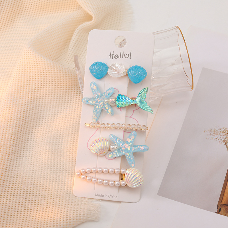 Υπερόμορφη και ευέλικτη φουρκέτα με κέλυφος αστερία, χαριτωμένο κλιπ μαλλιών, κλιπ για φράντζα στο μέτωπο, πλαϊνό κλιπ, αξεσουάρ μαλλιών για φουρκέτα δίπλα στη θάλασσα