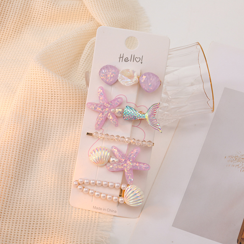 Υπερόμορφη και ευέλικτη φουρκέτα με κέλυφος αστερία, χαριτωμένο κλιπ μαλλιών, κλιπ για φράντζα στο μέτωπο, πλαϊνό κλιπ, αξεσουάρ μαλλιών για φουρκέτα δίπλα στη θάλασσα