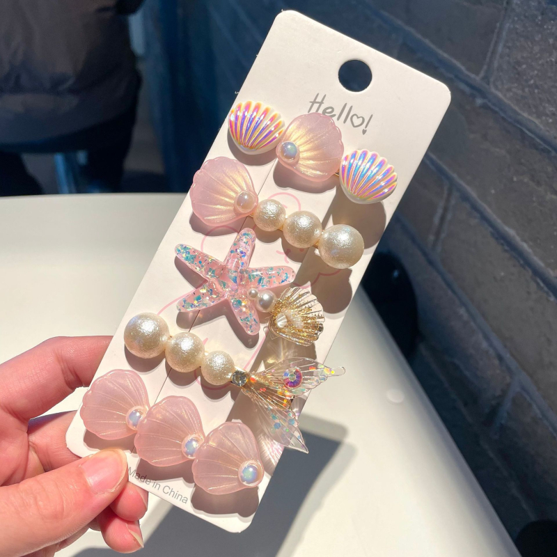 Υπερόμορφη και ευέλικτη φουρκέτα με κέλυφος αστερία, χαριτωμένο κλιπ μαλλιών, κλιπ για φράντζα στο μέτωπο, πλαϊνό κλιπ, αξεσουάρ μαλλιών για φουρκέτα δίπλα στη θάλασσα