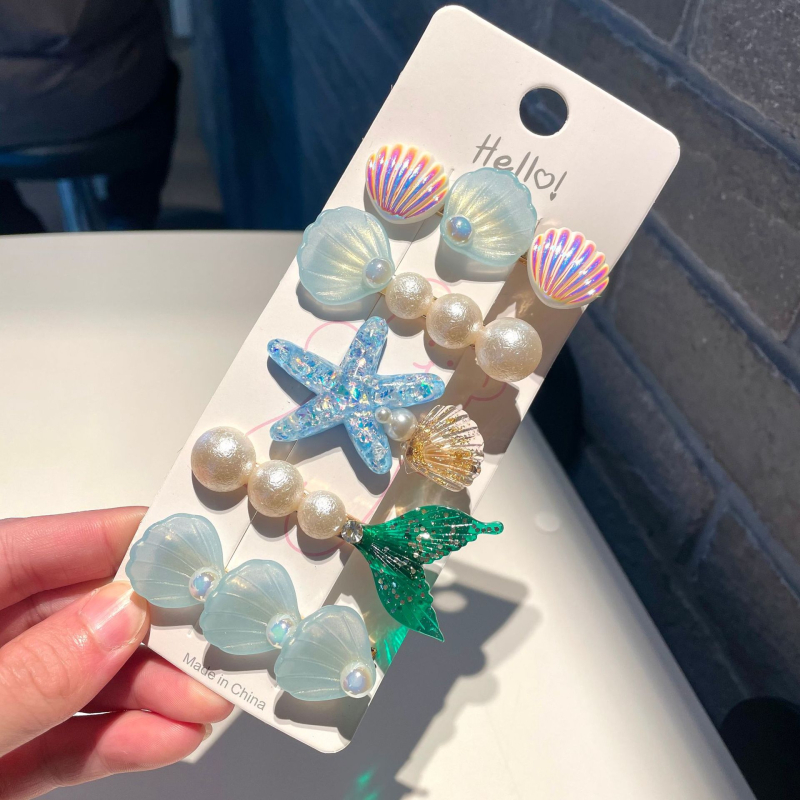 Υπερόμορφη και ευέλικτη φουρκέτα με κέλυφος αστερία, χαριτωμένο κλιπ μαλλιών, κλιπ για φράντζα στο μέτωπο, πλαϊνό κλιπ, αξεσουάρ μαλλιών για φουρκέτα δίπλα στη θάλασσα