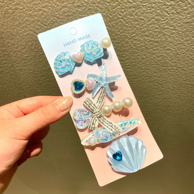 Υπερόμορφη και ευέλικτη φουρκέτα με κέλυφος αστερία, χαριτωμένο κλιπ μαλλιών, κλιπ για φράντζα στο μέτωπο, πλαϊνό κλιπ, αξεσουάρ μαλλιών για φουρκέτα δίπλα στη θάλασσα