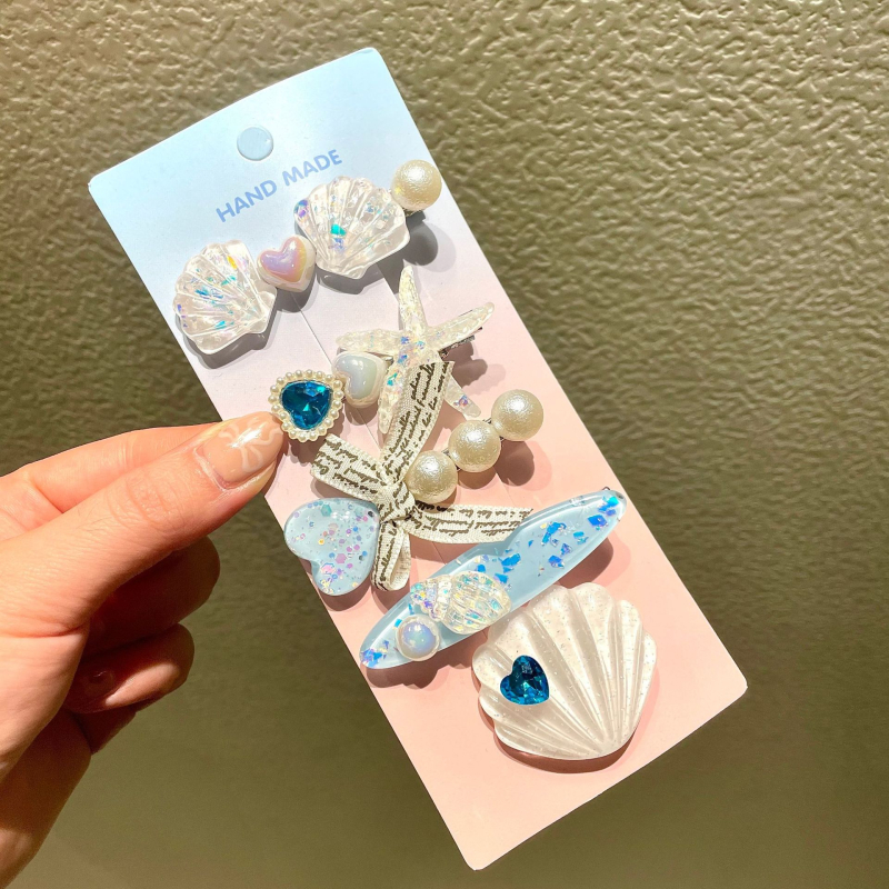 Υπερόμορφη και ευέλικτη φουρκέτα με κέλυφος αστερία, χαριτωμένο κλιπ μαλλιών, κλιπ για φράντζα στο μέτωπο, πλαϊνό κλιπ, αξεσουάρ μαλλιών για φουρκέτα δίπλα στη θάλασσα