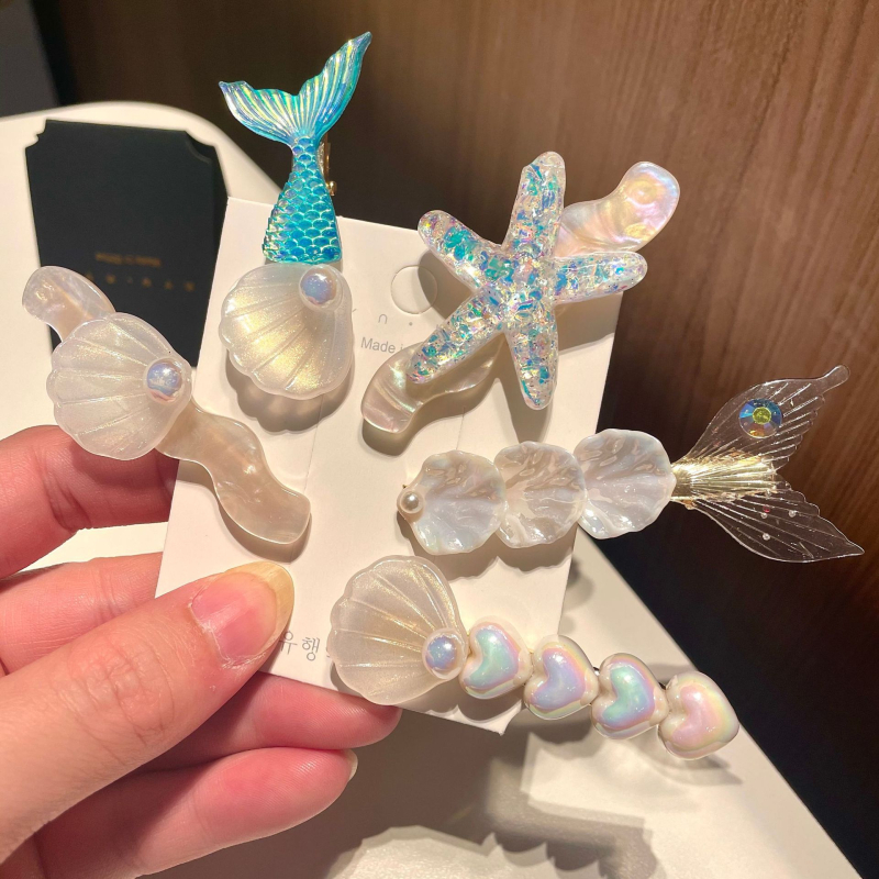 Υπερόμορφη και ευέλικτη φουρκέτα με κέλυφος αστερία, χαριτωμένο κλιπ μαλλιών, κλιπ για φράντζα στο μέτωπο, πλαϊνό κλιπ, αξεσουάρ μαλλιών για φουρκέτα δίπλα στη θάλασσα