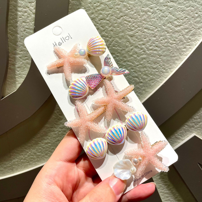 Υπερόμορφη και ευέλικτη φουρκέτα με κέλυφος αστερία, χαριτωμένο κλιπ μαλλιών, κλιπ για φράντζα στο μέτωπο, πλαϊνό κλιπ, αξεσουάρ μαλλιών για φουρκέτα δίπλα στη θάλασσα